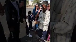 My sister birthday party 100 poor human eat the food
