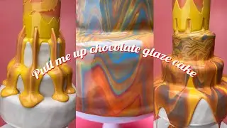 Pull me up chocolate glaze cake - colorful tsunami cake - tsunami bolo cake