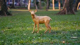 Assembly Instructions Female Deer Papercraft - Paper Craft Reindeer Model - DIY Low Poly Christmas