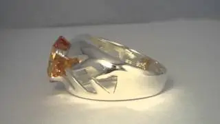 Color Change Cubic Zirconia Handmade Silver Unisex Teeth and Claws Ring size 11