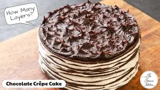 Eggless Chocolate Cr&ecirc;pe Cake Recipe | No Oven Chocolate Cake Recipe ~ The Terrace Kitchen