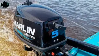Marlin MP5 AMHS (Марлин 5 лс) 2х тактный лодочный мотор / запуск, обкатка, рыбалка