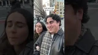 A girl and a gay go on a walk