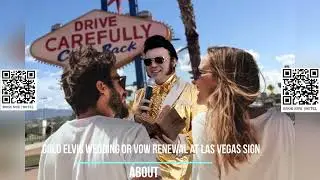 Gold Elvis Wedding or Vow Renewal at Las Vegas Sign