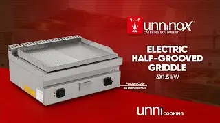 Unninox Electric Griddle Smooth +  Grooved | Dual Heating Zones & Precise Control &ndash; E70GP20B+GS