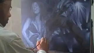 Ruyter of Nashville Pussy Time laps painting for the book 