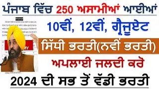 Punjab Mandi 250 Vacancies 2024 Out|Punjab Govt Jobs Oct 2024|Punjab Oct Bharti 2024 Out