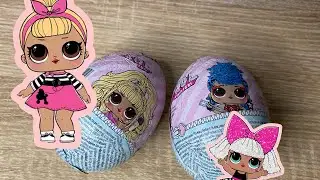 Unboxing kinder surprise eggs with LOL DOLLS|NO TALKING