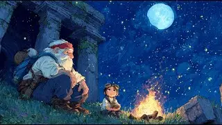 Fantasy Medieval Music for Night Relaxation | Old Dwarf and Young Traveler Under the Moon