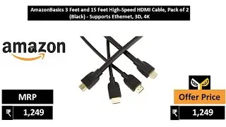 AmazonBasics 3 Feet and 15 Feet High Speed HDMI Cable, Pack of 2 Black   Supports Ethernet, 3D, 4K