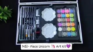 145-Piece Lazygirl Unicorn Premium Art Kit 🎀✨ Full Professional Art Set for Kids & Hobby Artists