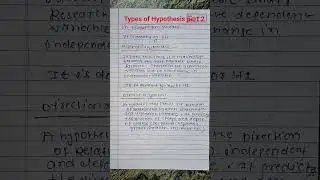 Types of Hypothesis in Research Methodology| Alternative , Directional| part 2| #researchmethodology