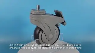 PL100B 4inch Swivel Brake Enhanced Nylon Medical Cart Caster Wheels For Hospital Equipment Castors