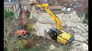Lewes Castle Wall removal (video: BBC South East Today)