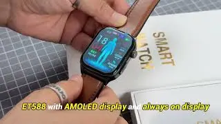 ET588 Smart Watch AMOLED Display ECG Blood Glucose Monitoring 450mAH Battery NFC IP68 Waterproof