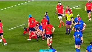 EDWIN EDOGBO FORCES JOSH VAN DER FLIER KNOCK ON MUNSTER V LEINSTER 2025/26 UNITED RUGBY CHAMPIONSHIP