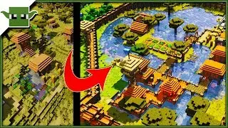 Minecraft 1.14 Savanna Village Transformation (with Pillager Defence)