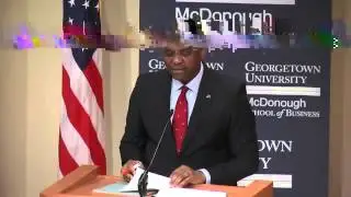 Tony O  Elumelu sharing his thoughts on Entrepreneur Led Development at Georgetown University