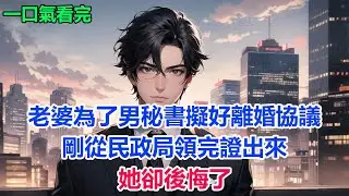 老婆為了男秘書擬好離婚協議，剛從民政局領完證出來，她卻後悔了#故事 #小說 #爽文