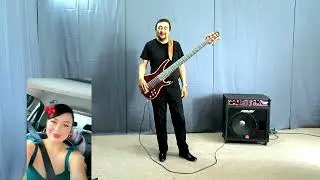 Cherry Pink & Apple blossom white ( Bass Line )