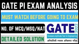 GATE PI Exam Analysis !! NUMBER OF MSQ/MCQ/NAT QUESTIONS !! MECHANICAL ENGG. STUDENTS MUST WATCH !!