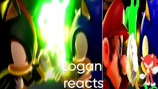 Time to Arm Wrestling! Logan reacts to Sonic V.S Shadow and Mario V.S. Sonic Cartoon Arm Wrestling