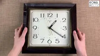 SEIKO KS357B 34cm led light wall clock Đồng hồ treo tường kim tr&ocirc;i ph&aacute;t s&aacute;ng ban đ&ecirc;m
