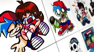 Drawing FRIDAY NIGHT FUNKIN' MOD - Goodbye World FNF/ Plants vs. Rappers/ Freddy Fazbear