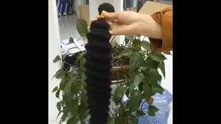 Deep Wave Human Hair Bundles With Closure Natural Color Non Remy Hair Bundles With Closure