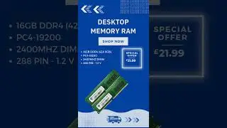 XUM 16GB DDR4 2400MHz (2 X 8GB) Desktop RAM! #ddr4ram #desktopram #16gb #2400mhz