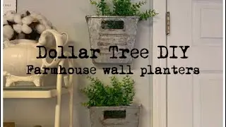 DOLLAR TREE DIY farmhouse wall planters!