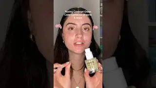 GREEN COLOR CORRECTING SERUM ON ACNE #beautytips #makeuptutorial #acnepositivity #acne