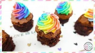 RAINBOW HOT CHOCOLATE BROWNIE ICED GEMS RECIPE 🌈 CAKE DESSERT IDEAS