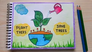 Save tree save earth drawing easy step by step | Van mahotsav poster drawing | artyo