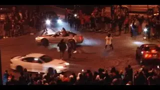 OAKLAND SIDESHOW:  Raw video of sideshow on Oakland's Oak St. Saturday night