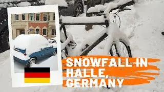 Heavy Snowfall in Halle, Germany, February 2021