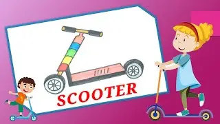 How to Draw Scooter || Child Scooter || PingPong Art