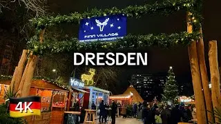 Amazing Finnish Village in Dresden, Germany 🇩🇪 Christmas Market Walking Tour 4K HDR