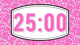 25 MINUTE PINK NOTEBOOK 📓 COUNTDOWN TIMER | NO MUSIC | DIGITAL ALARM | EMBED-FRIENDLY