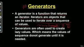 157  Generators Advanced function Concepts basics