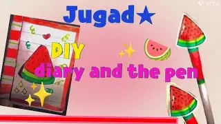 mini diary and pen🍉🍑| mini notebook and pen#craft #crafting #handmade #diy #crafts 