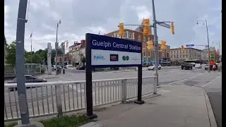 Guelph Central Station Walking Tour - UofG Guelph Bus, GO Train, VIA Rail, GO Bus [Insta360 GO 3]