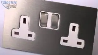 Brushed metal switches and sockets