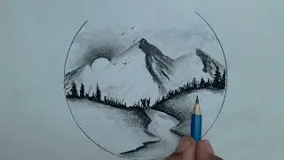 Drawing landscapes for beginners pencil sketch / mountain scenery sketch step by step