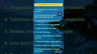 10 Important Interesting Facts ll Amazing facts...