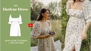 DIY Darlene Платье с квадратным вырезом - tintofmintPATTERNS