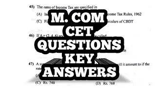 M. com CET question paper key answers 2021