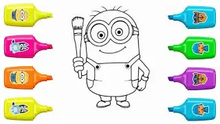 Minions coloring pages | drawing for kids step by step 🖍️