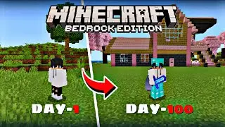 | I SURVIVE 100 DAYS IN MINECRAFT BEDROCK EDITION | minecraft 100 days bedrock edition hindi 