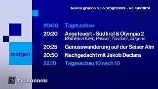 Rullo programmi dal 2026 - Rai S&uuml;dtirol HD